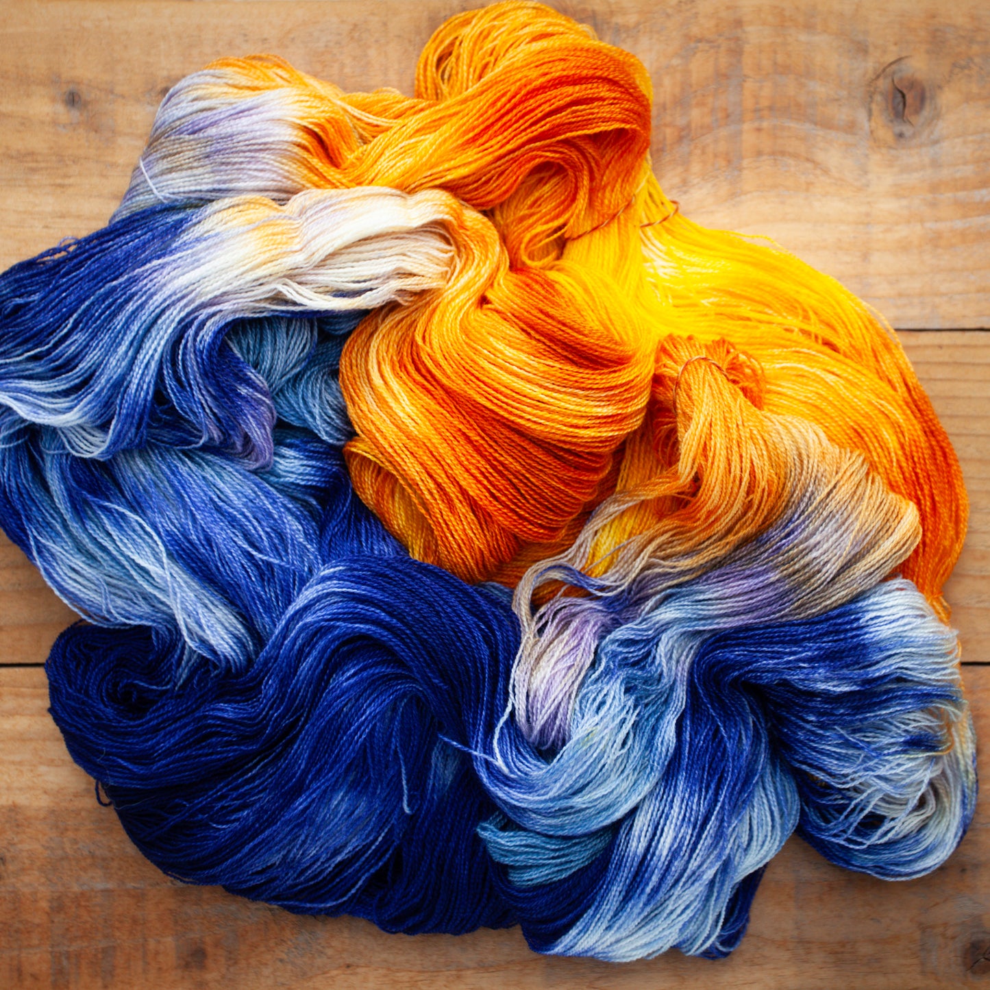 Superwash Bluefaced Leicester (BFL)/Silk - lace weight - hand dyed yarn - Ready to Ship