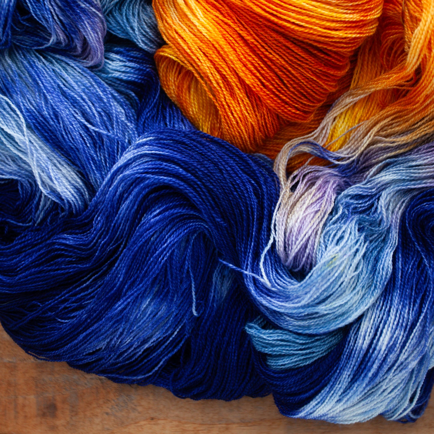 Superwash Bluefaced Leicester (BFL)/Silk - lace weight - hand dyed yarn - Ready to Ship