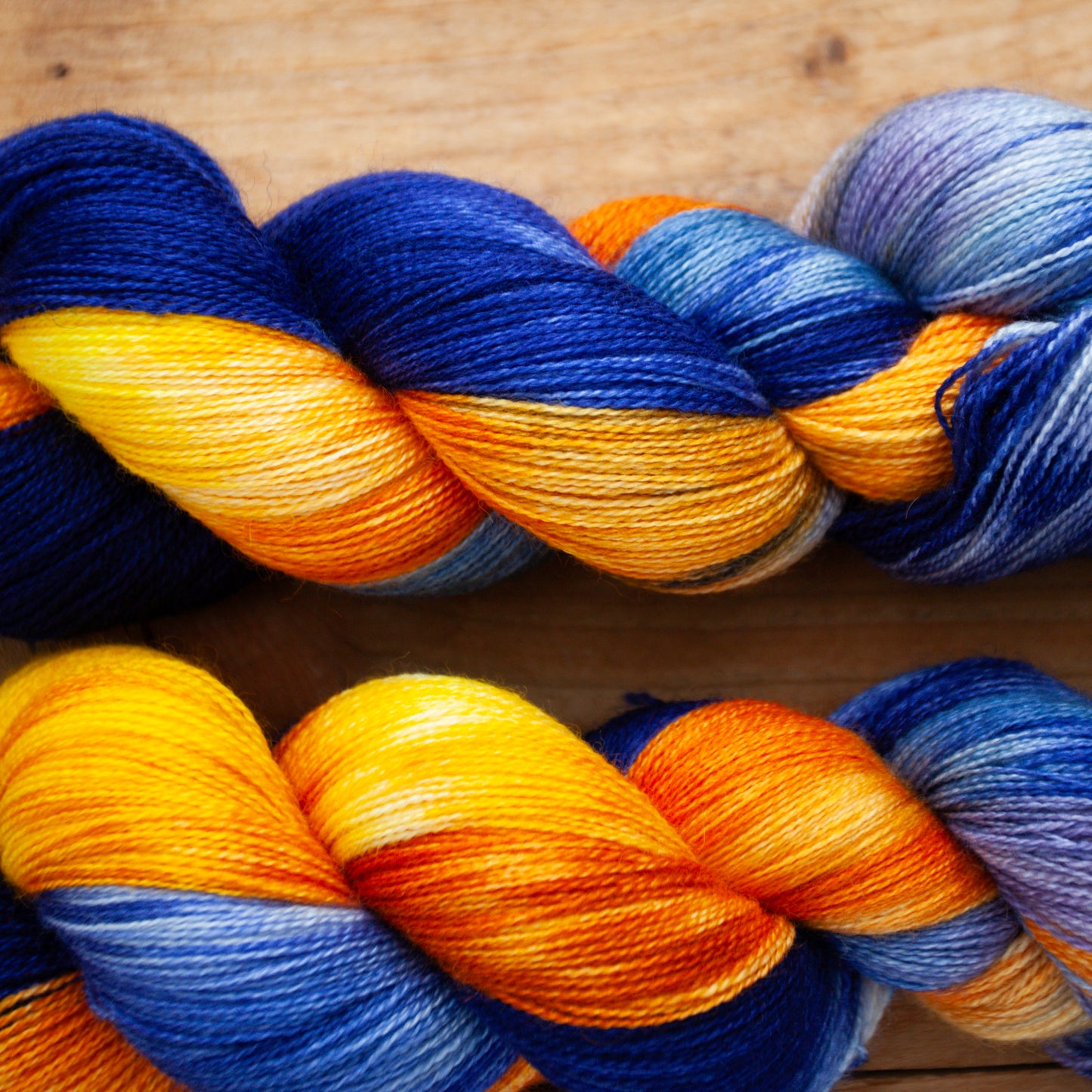 Superwash Bluefaced Leicester (BFL)/Silk - lace weight - hand dyed yarn - Ready to Ship