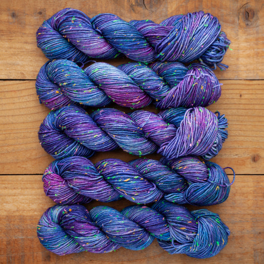 Superwash Merino neon tweed DK hand dyed yarn - Ready to Ship