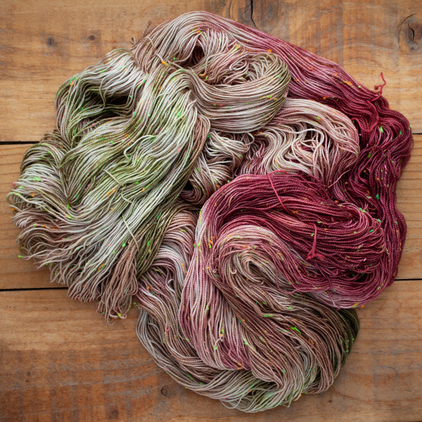 Superwash Merino neon tweed 4 Ply hand dyed yarn - Ready to Ship