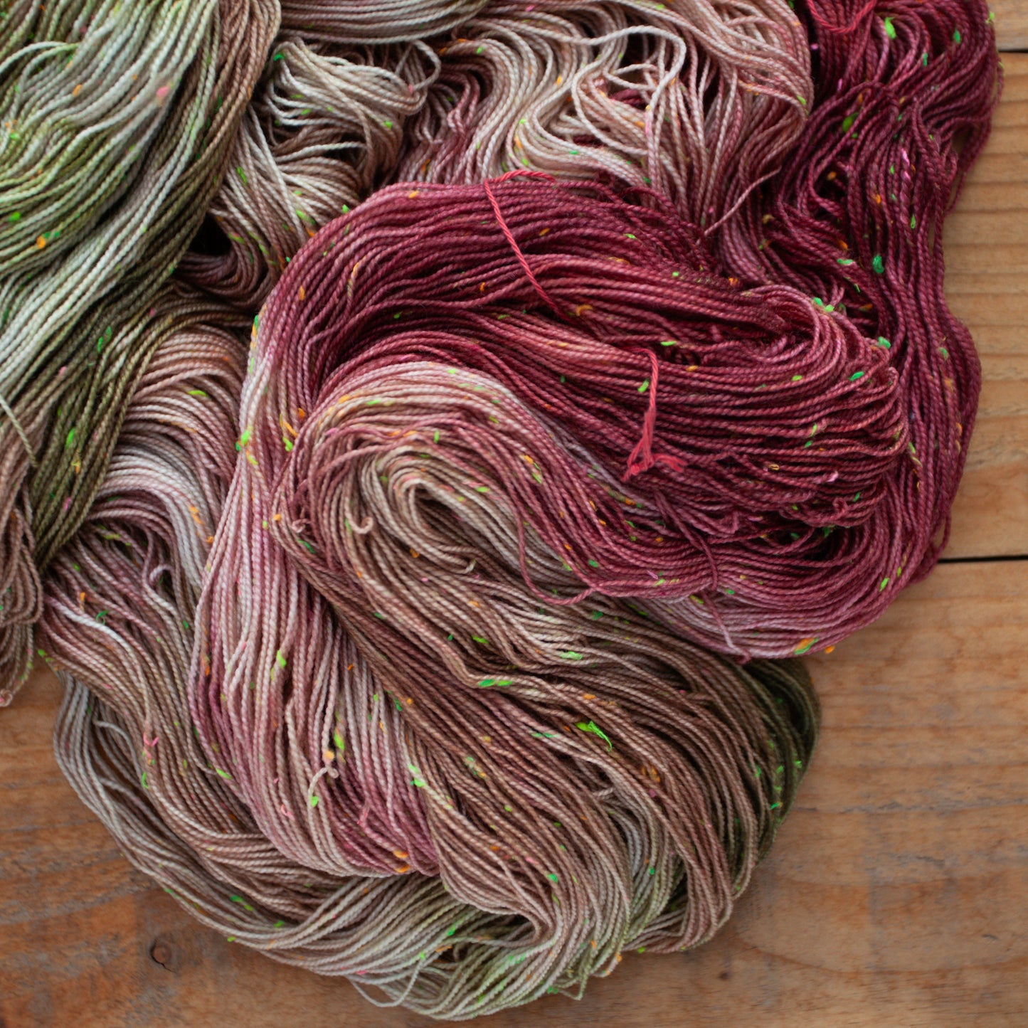 Superwash Merino neon tweed 4 Ply hand dyed yarn - Ready to Ship