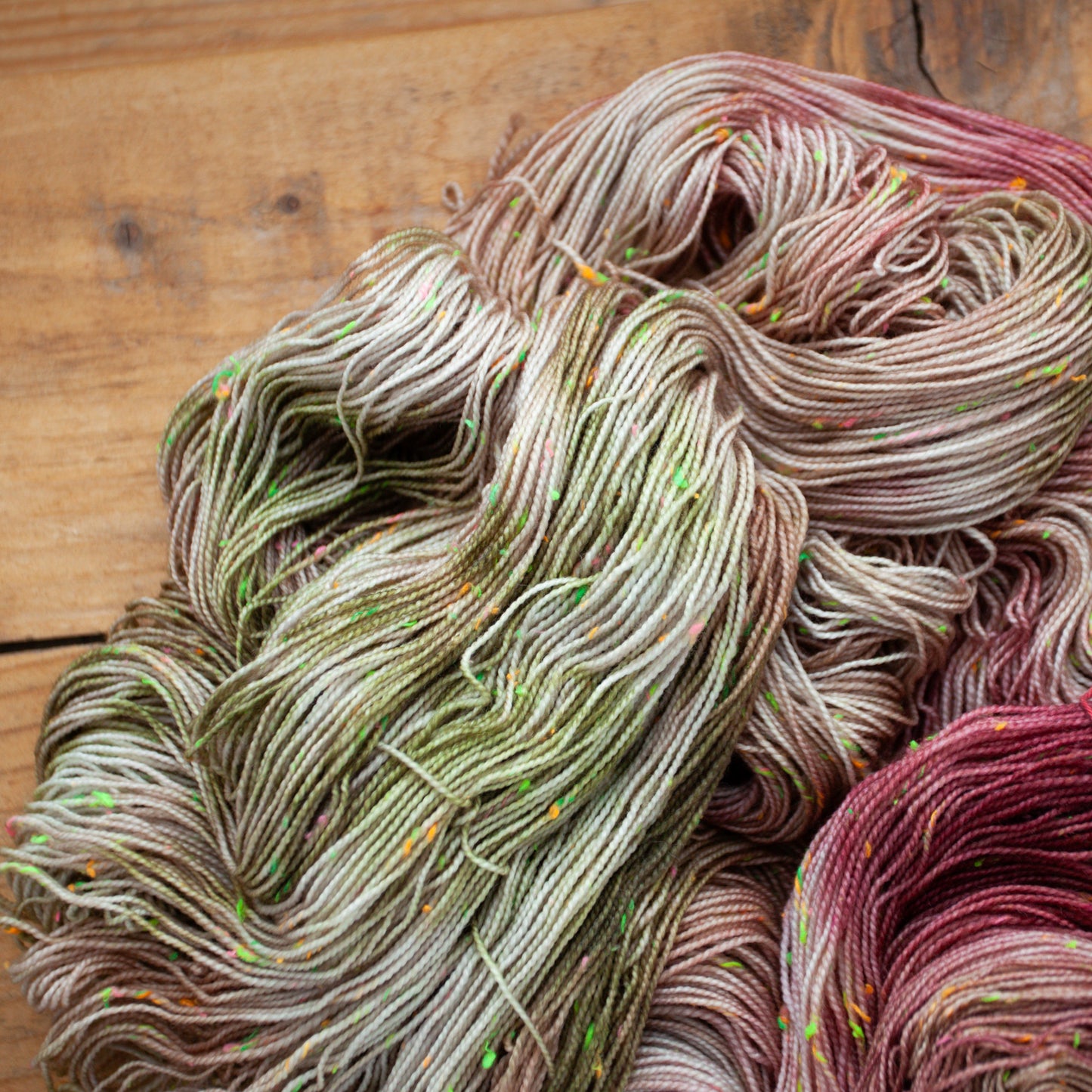 Superwash Merino neon tweed 4 Ply hand dyed yarn - Ready to Ship