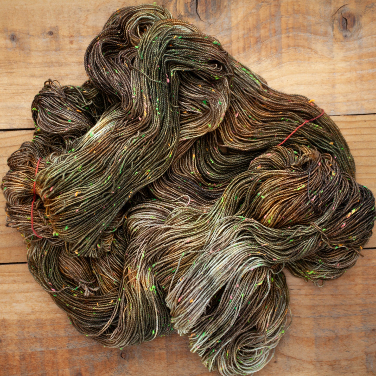 Superwash Merino neon tweed 4 Ply hand dyed yarn - Ready to Ship