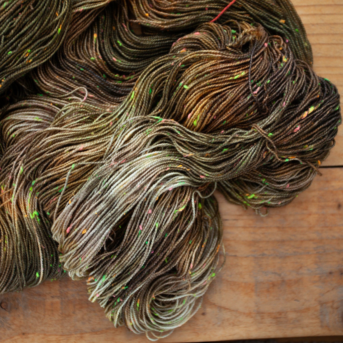 Superwash Merino neon tweed 4 Ply hand dyed yarn - Ready to Ship