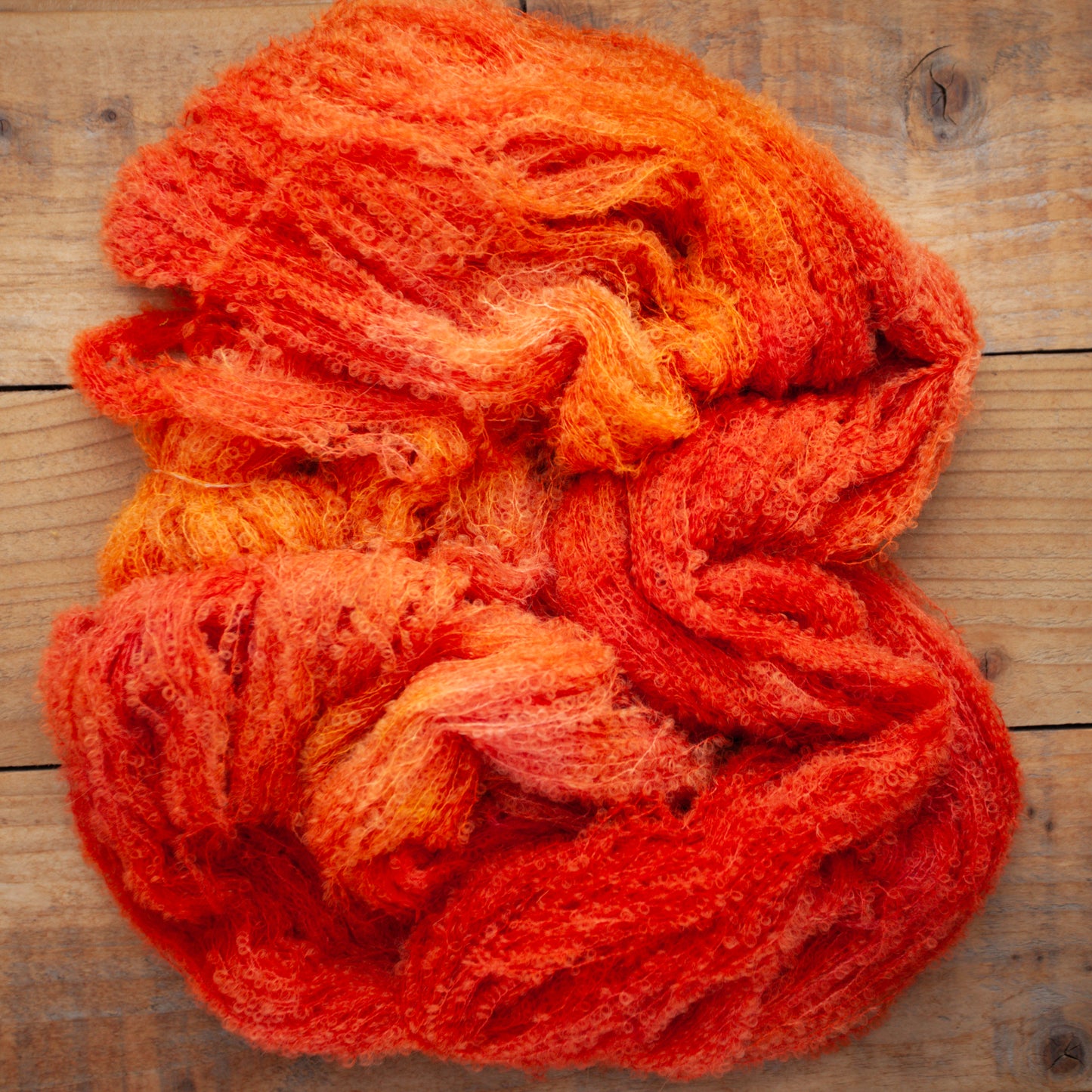 Alpaca boucle hand dyed yarn - Ready to Ship