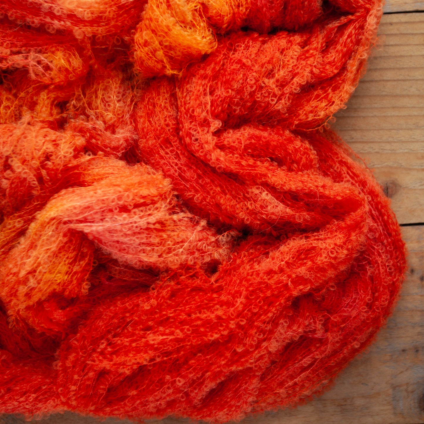 Alpaca boucle hand dyed yarn - Ready to Ship