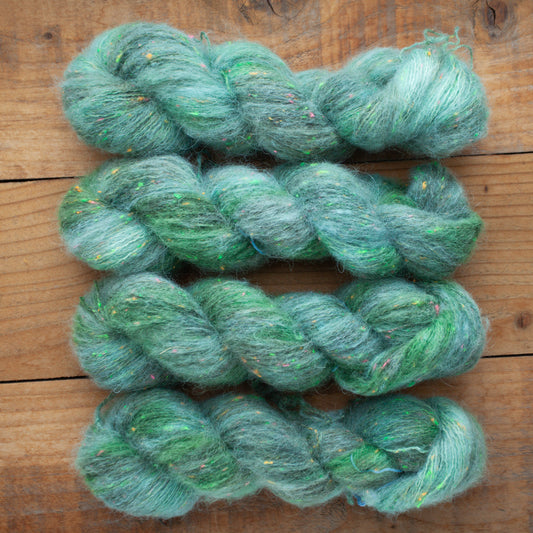 Superwash Merino/Alpaca Neon Tweed fluff - fingering weight - hand dyed yarn - Ready to Ship