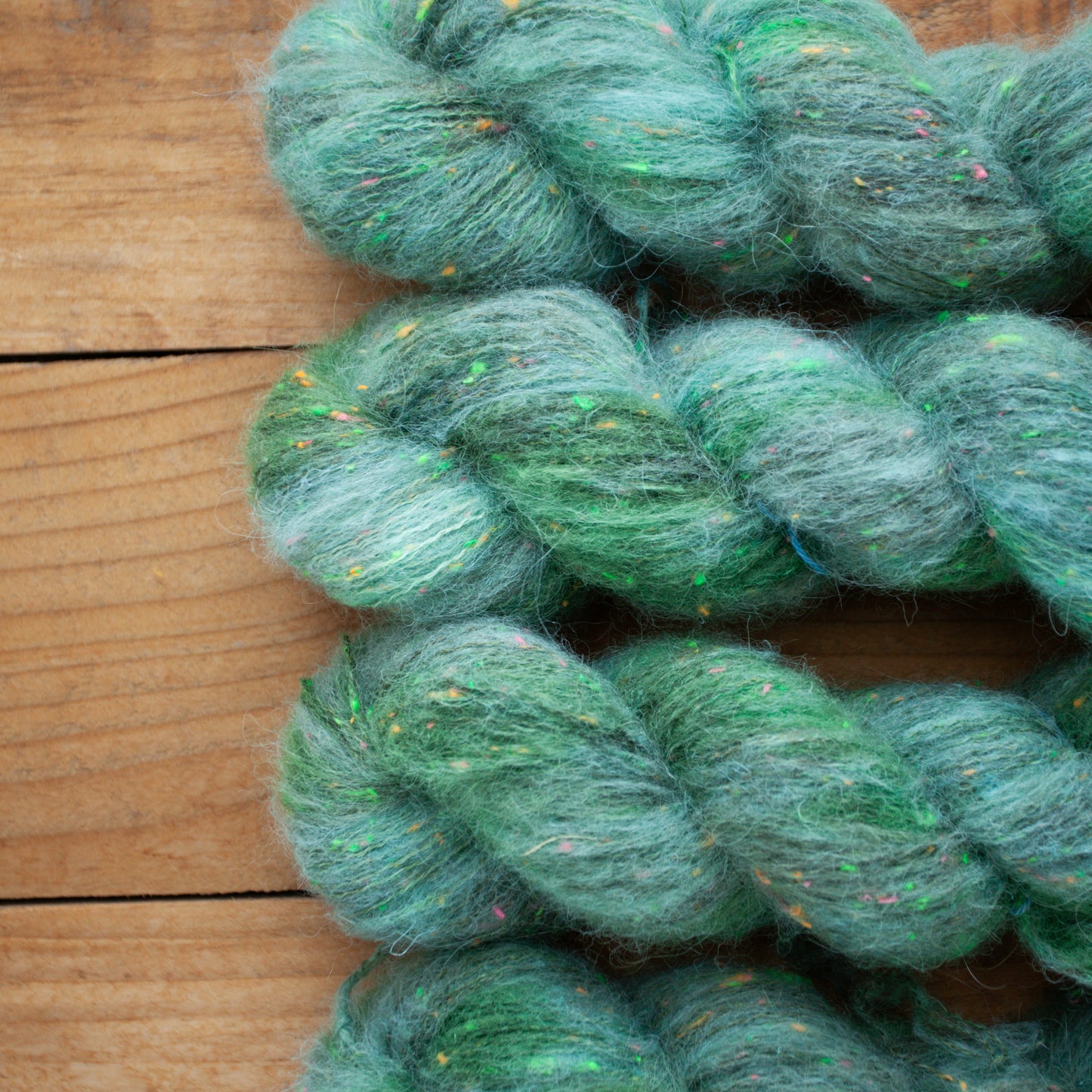 Superwash Merino/Alpaca Neon Tweed fluff - fingering weight - hand dyed yarn - Ready to Ship