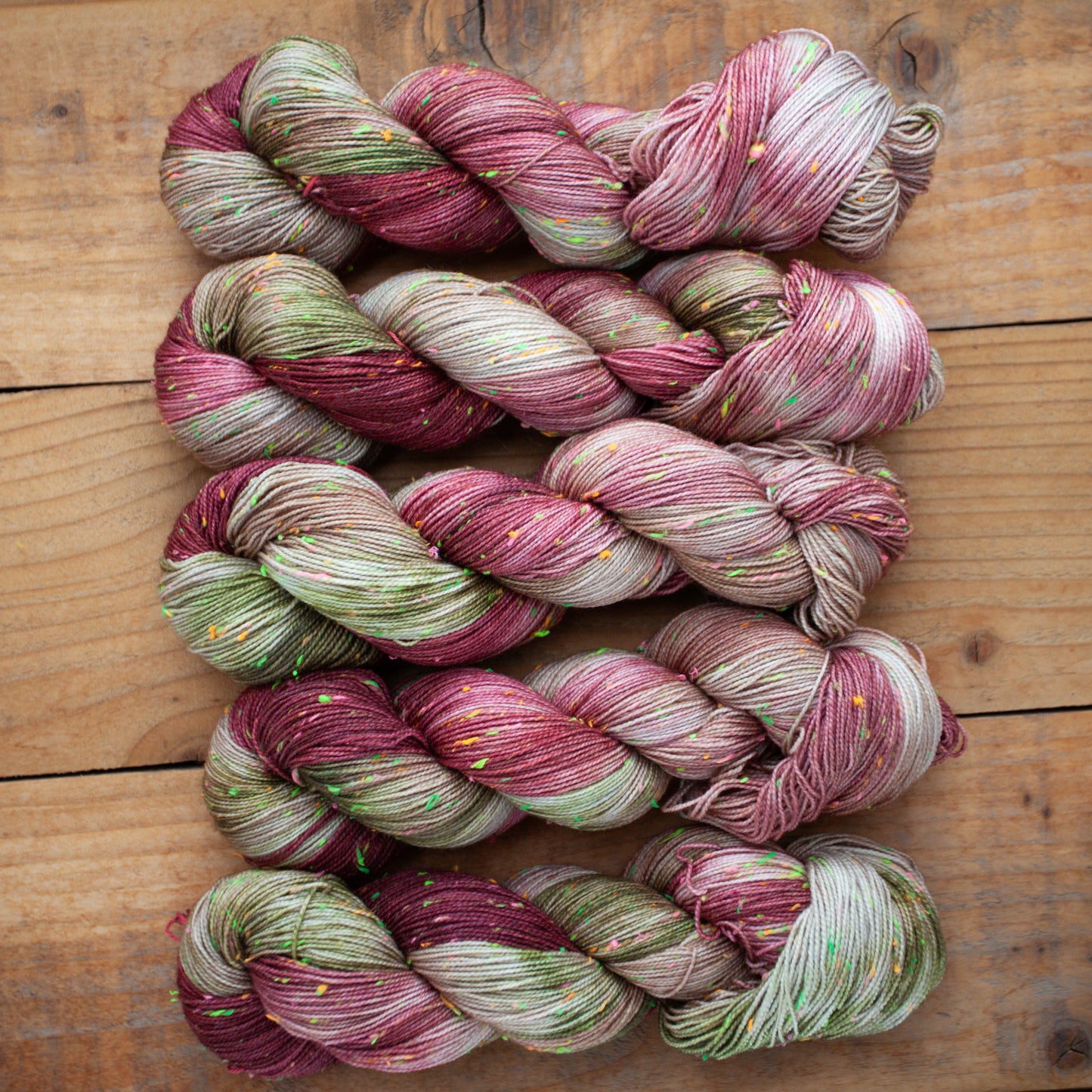 Superwash Merino neon tweed 4 Ply hand dyed yarn - Ready to Ship