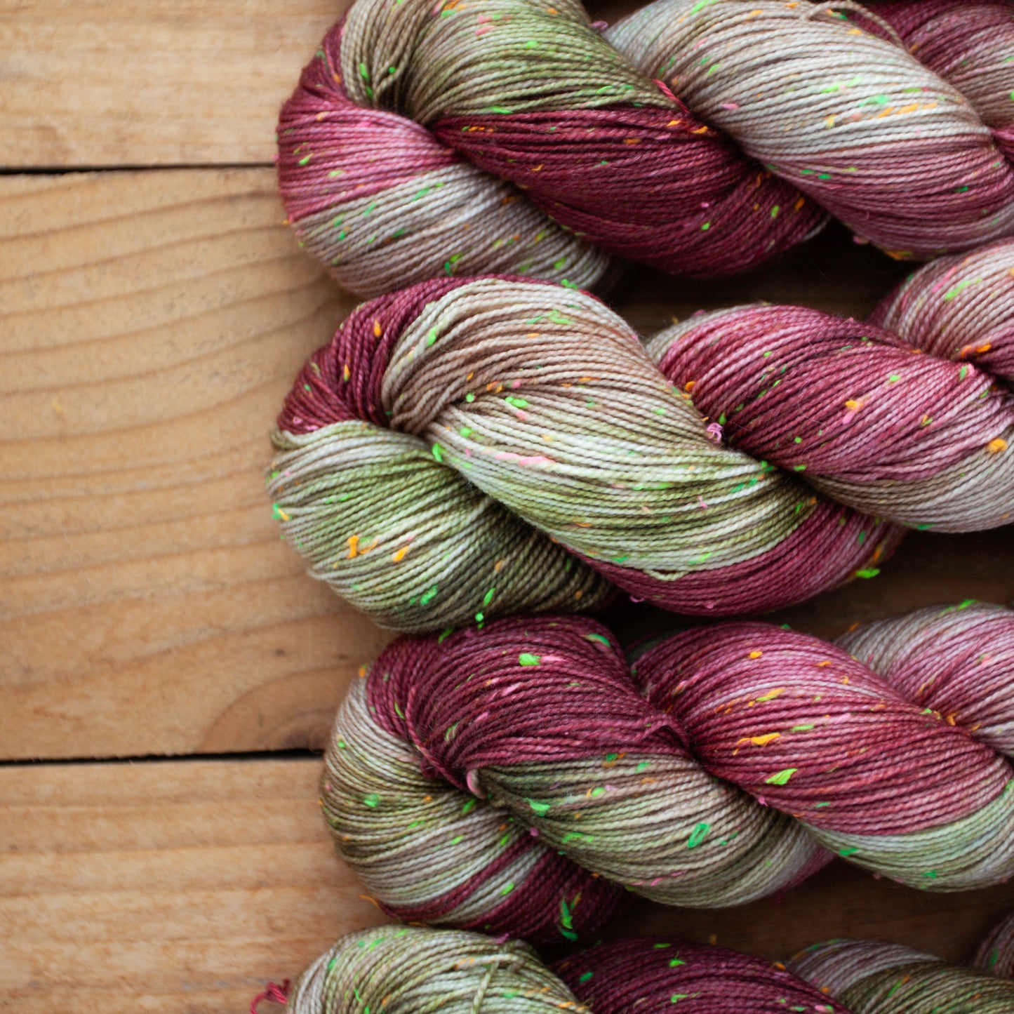 Superwash Merino neon tweed 4 Ply hand dyed yarn - Ready to Ship