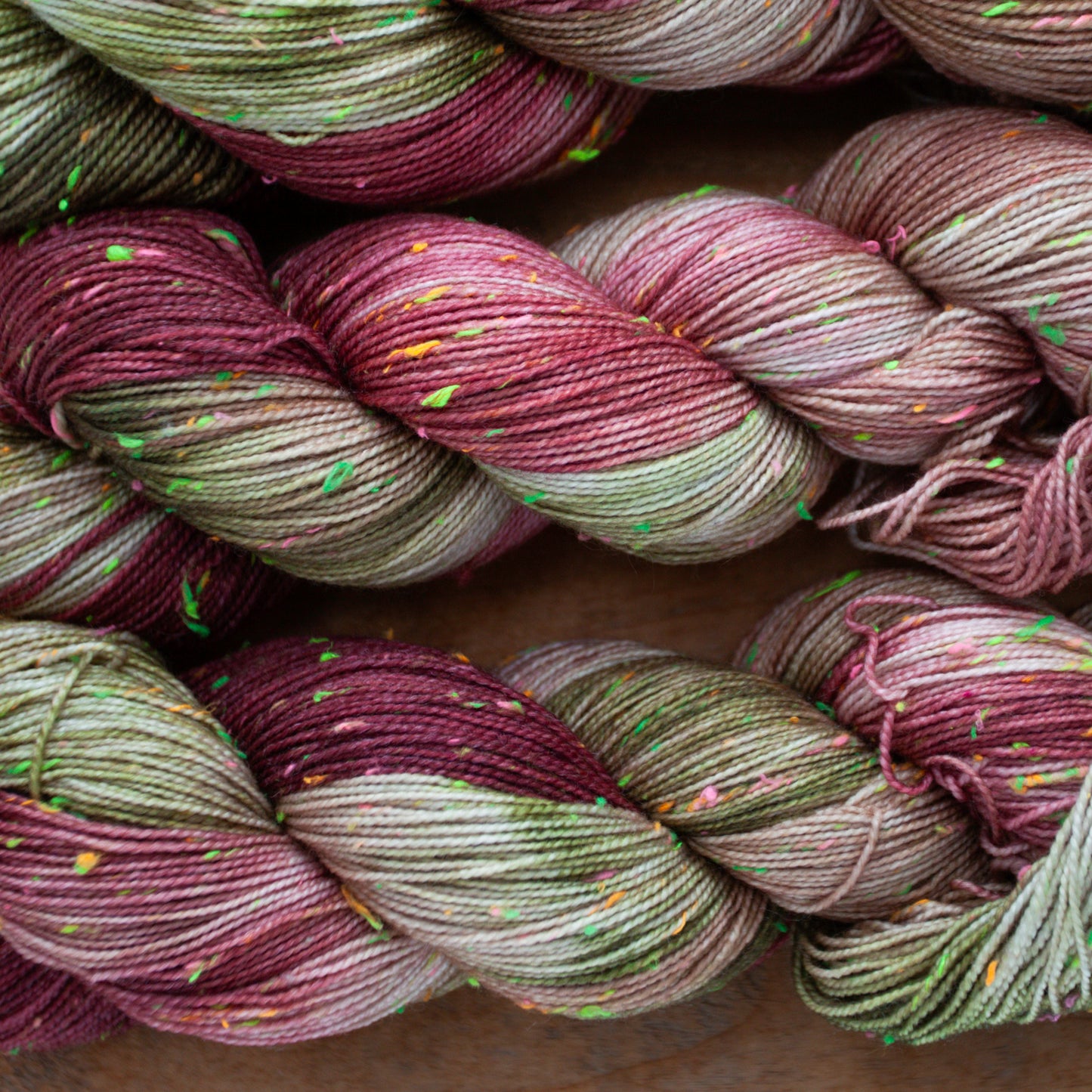 Superwash Merino neon tweed 4 Ply hand dyed yarn - Ready to Ship