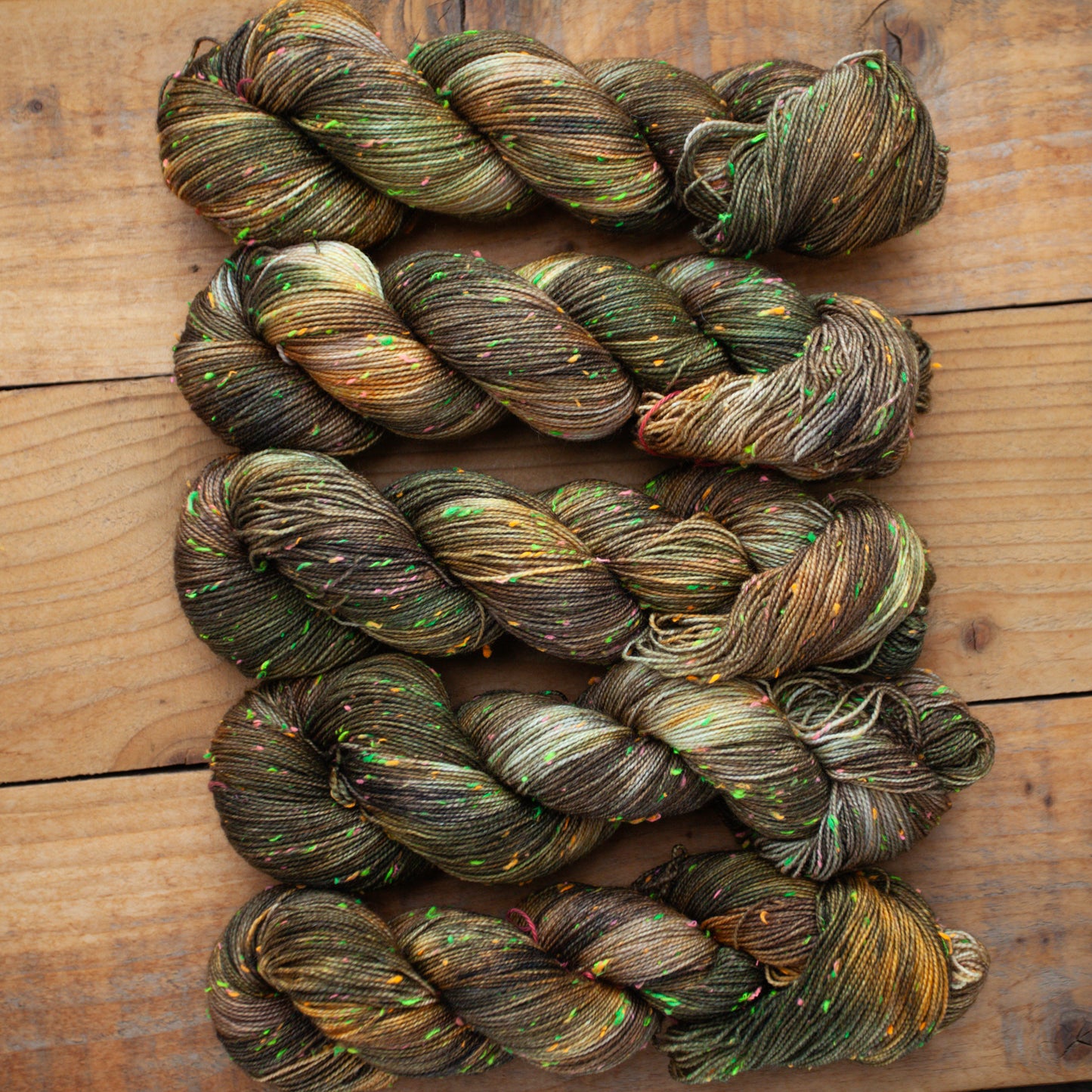 Superwash Merino neon tweed 4 Ply hand dyed yarn - Ready to Ship