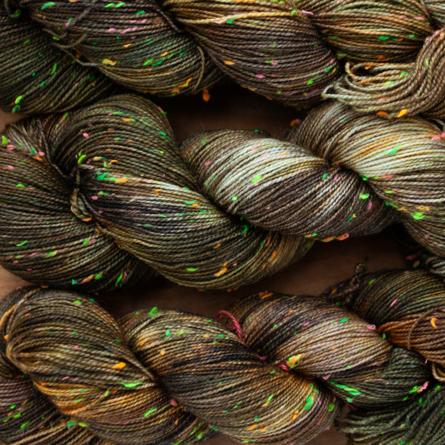 Superwash Merino neon tweed 4 Ply hand dyed yarn - Ready to Ship