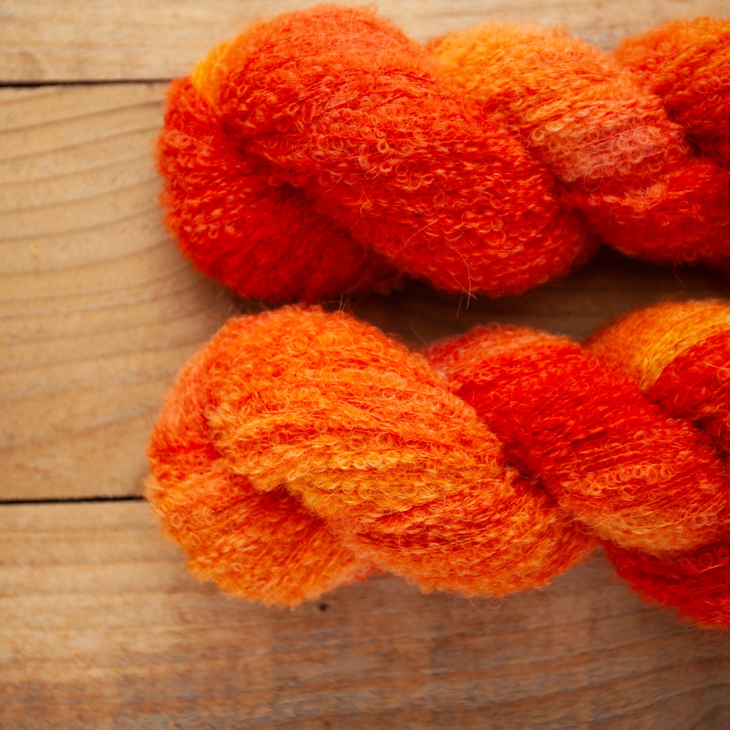 Alpaca boucle hand dyed yarn - Ready to Ship