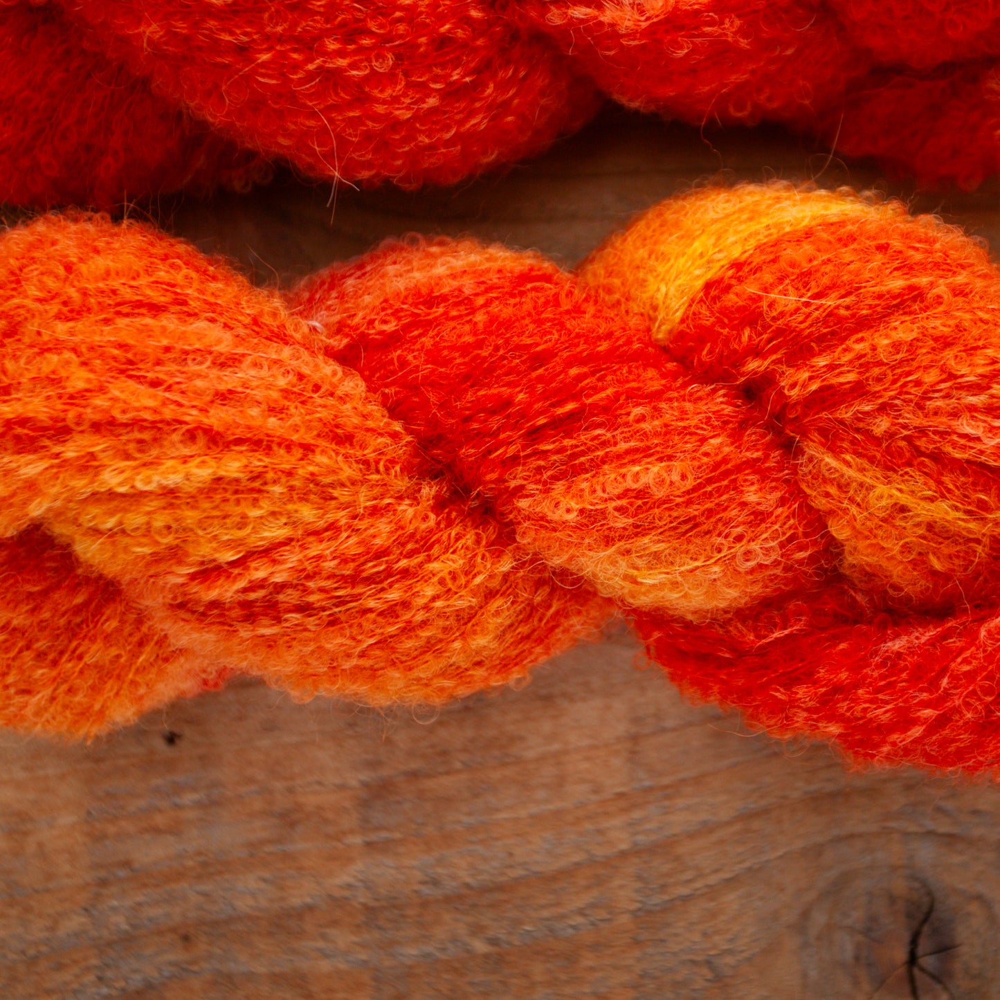 Alpaca boucle hand dyed yarn - Ready to Ship