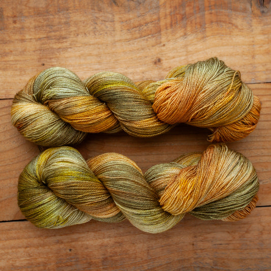 Superwash Bluefaced Leicester (BFL)/Silk - lace weight - hand dyed yarn - Ready to Ship