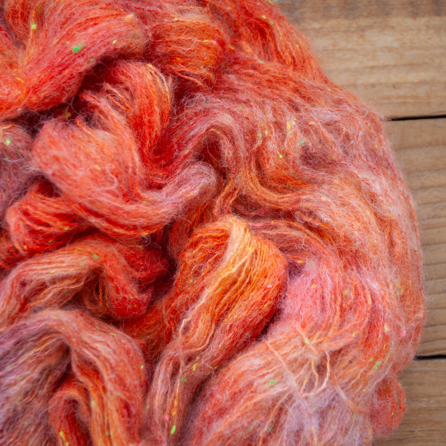 Superwash Merino/Alpaca Neon Tweed fluff - fingering weight - hand dyed yarn - Ready to Ship