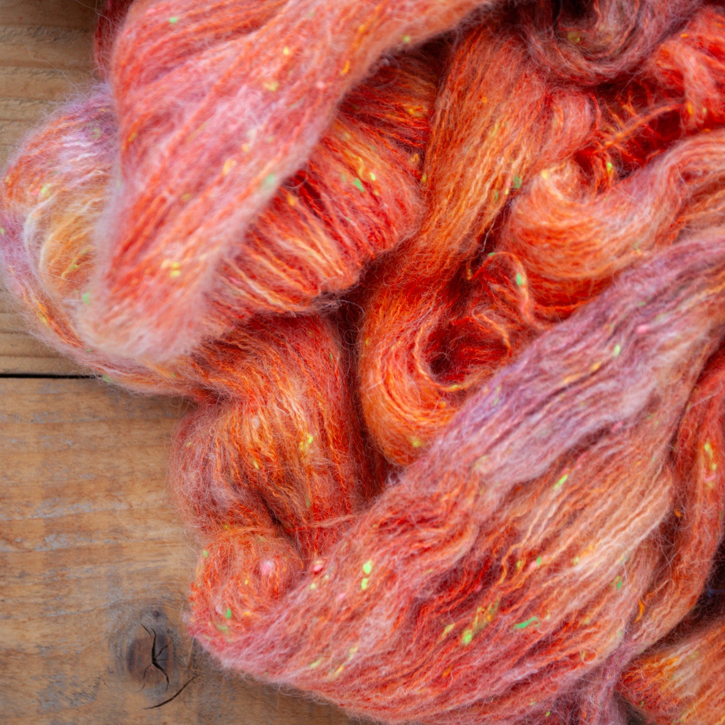 Superwash Merino/Alpaca Neon Tweed fluff - fingering weight - hand dyed yarn - Ready to Ship