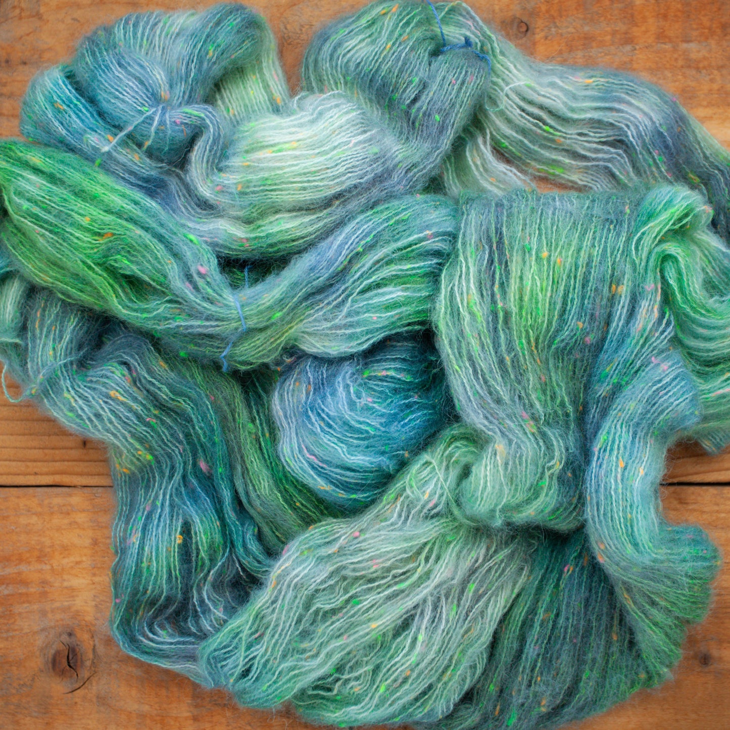 Superwash Merino/Alpaca Neon Tweed fluff - fingering weight - hand dyed yarn - Ready to Ship
