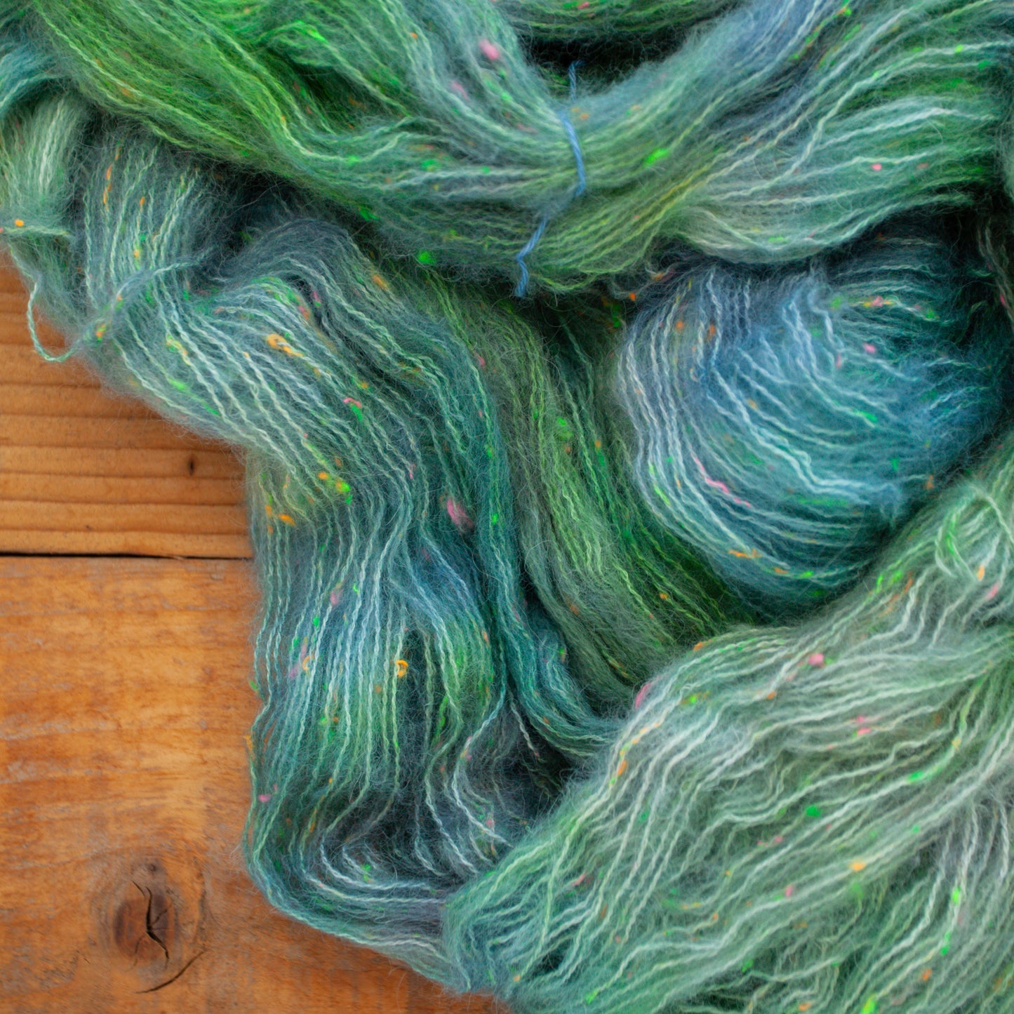 Superwash Merino/Alpaca Neon Tweed fluff - fingering weight - hand dyed yarn - Ready to Ship