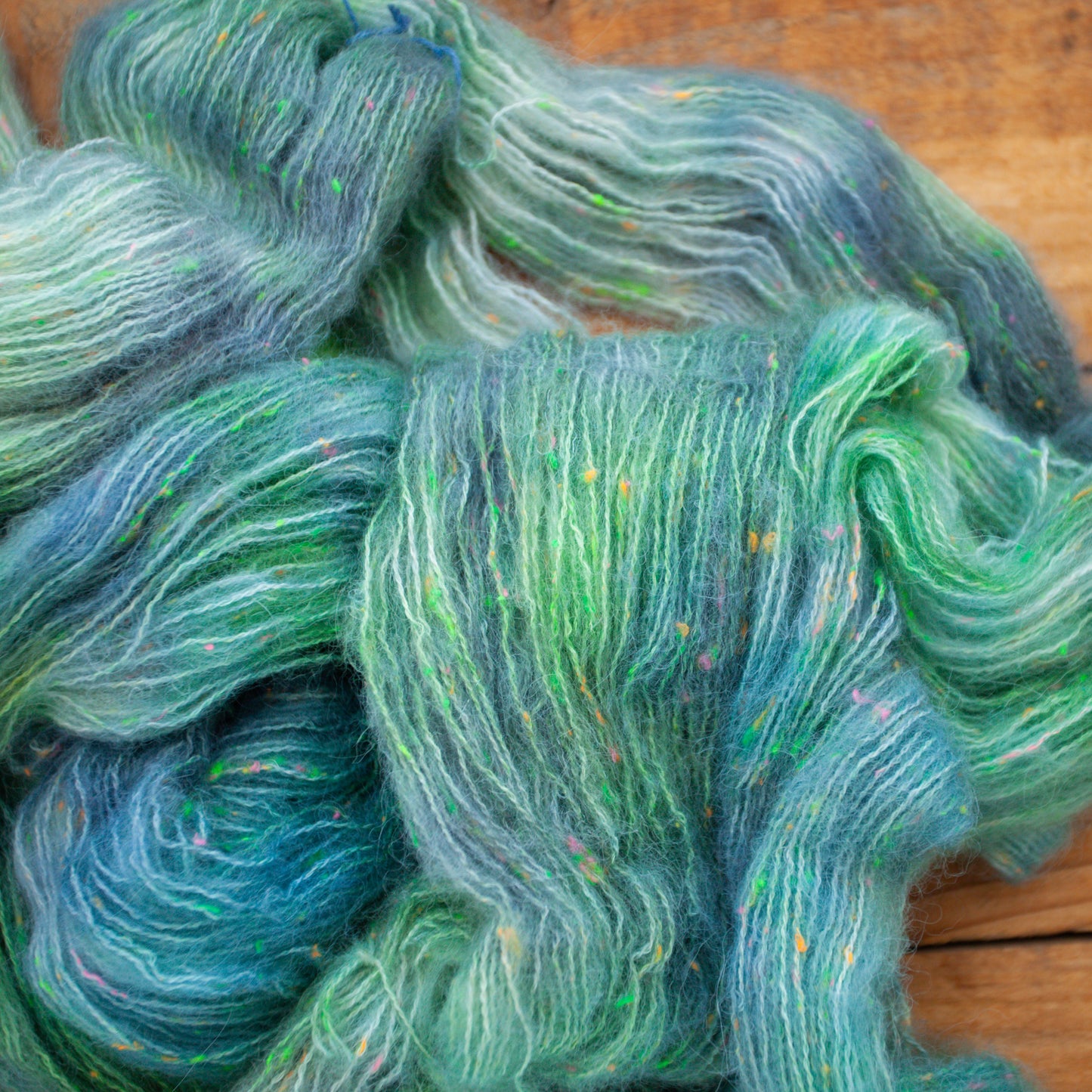 Superwash Merino/Alpaca Neon Tweed fluff - fingering weight - hand dyed yarn - Ready to Ship