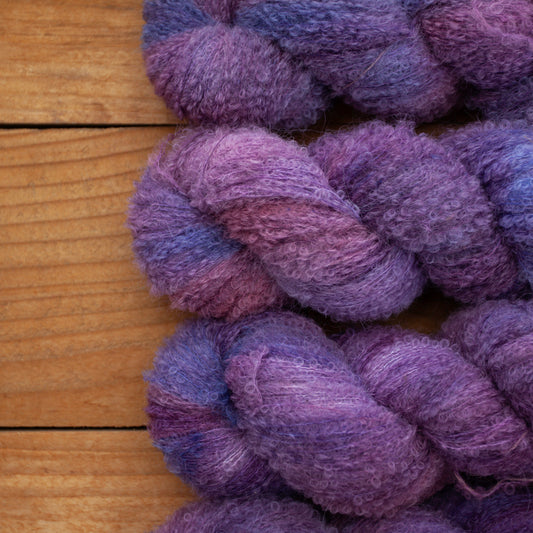 Alpaca boucle Lace - hand dyed yarn - Ready to Ship