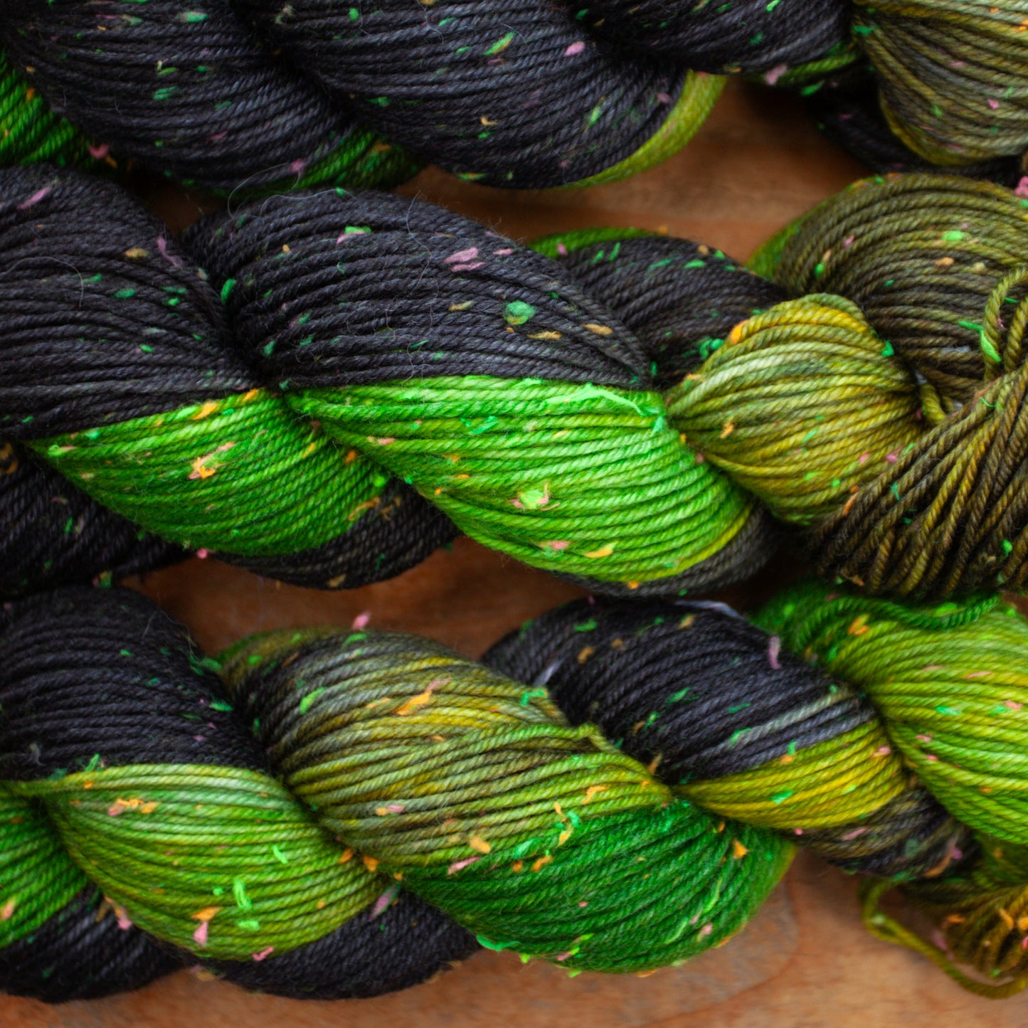 Superwash Merino neon tweed DK hand dyed yarn - Ready to Ship