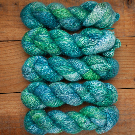 Silk Baby Suri Alpaca - fingering weight 4ply - hand dyed yarn - Ready to Ship