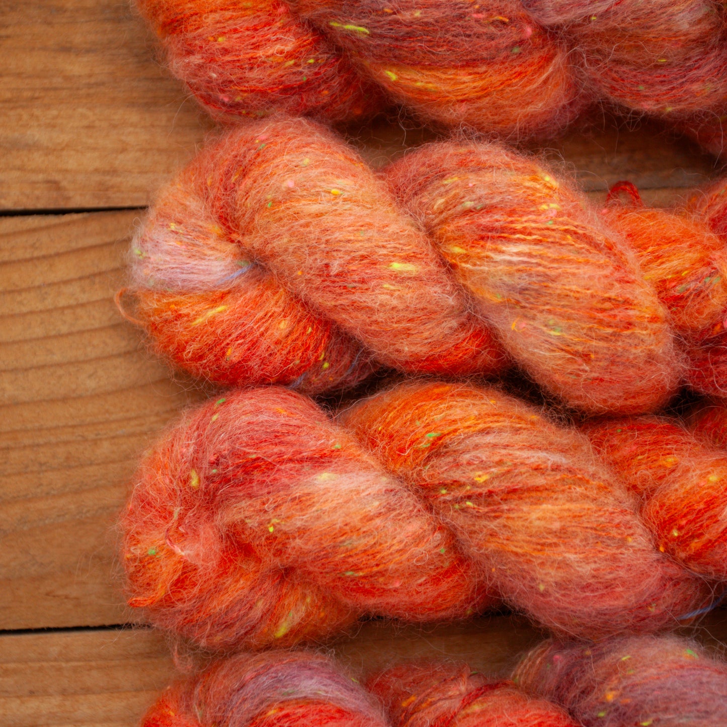 Superwash Merino/Alpaca Neon Tweed fluff - fingering weight - hand dyed yarn - Ready to Ship