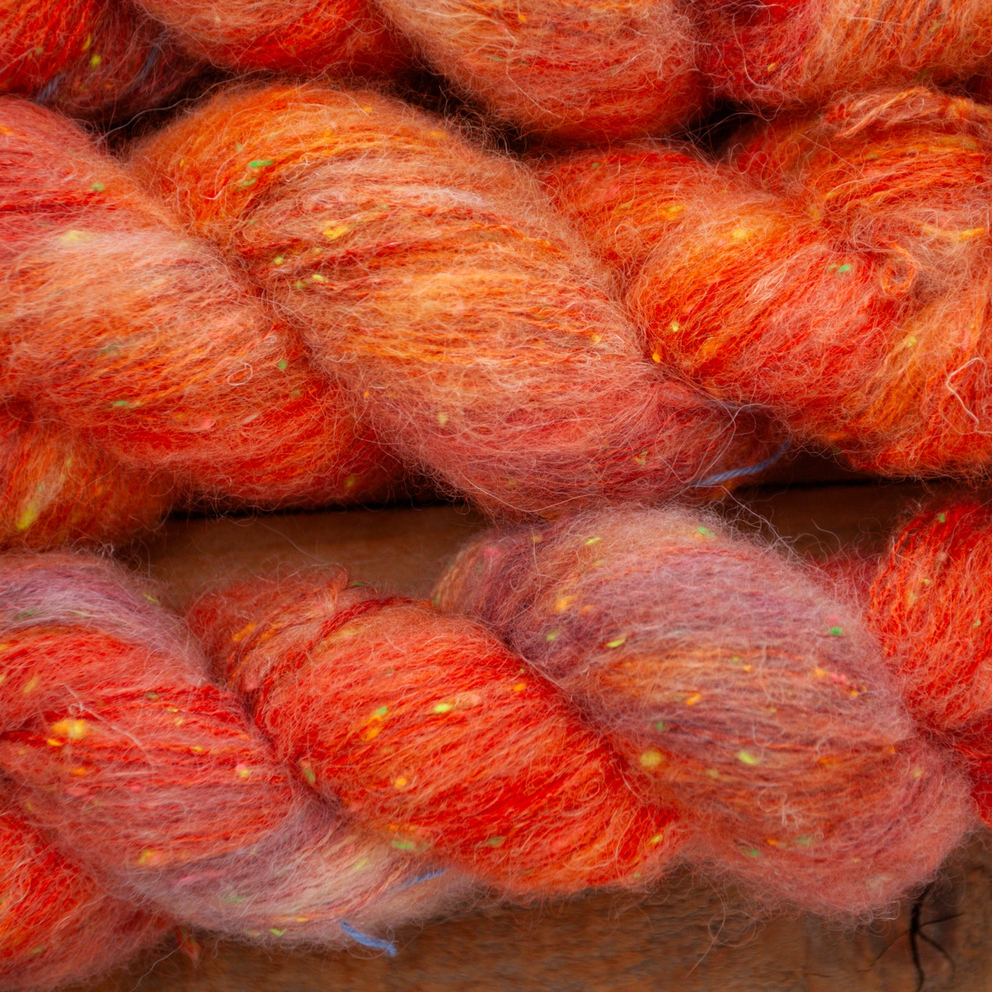 Superwash Merino/Alpaca Neon Tweed fluff - fingering weight - hand dyed yarn - Ready to Ship