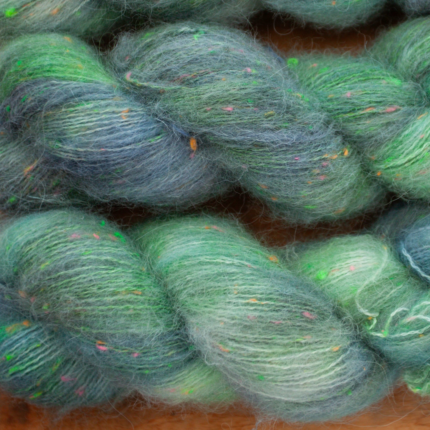 Superwash Merino/Alpaca Neon Tweed fluff - fingering weight - hand dyed yarn - Ready to Ship