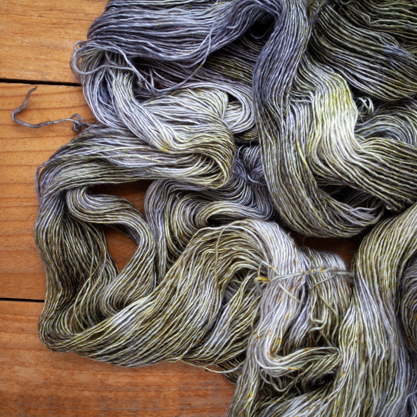 Speckled Merino Linen Viscose - Single Ply - 4ply / Fingering Weight Hand Dyed Yarn - colourway "Forbidden Marshlands"