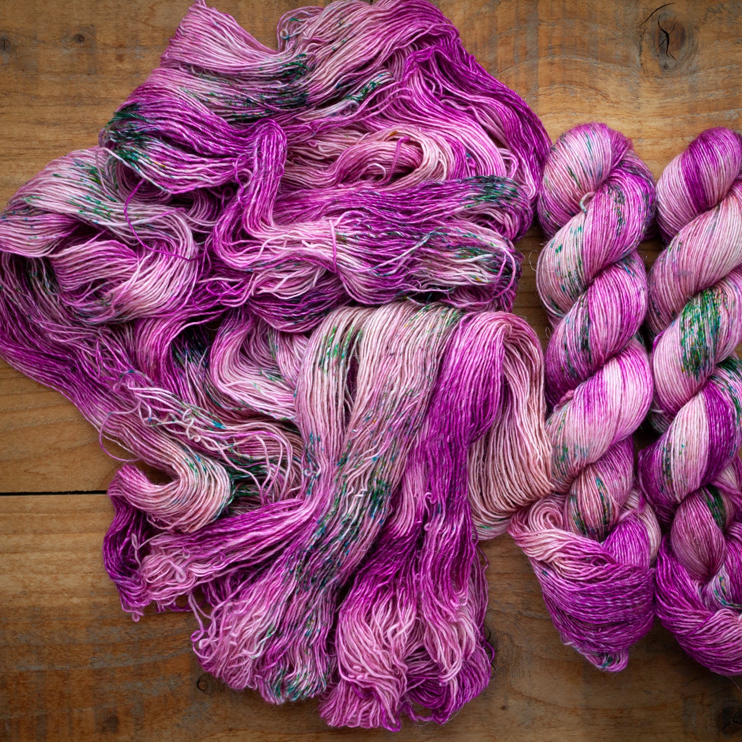 Speckled Merino Linen Viscose - Single Ply - 4ply / Fingering Weight Hand Dyed Yarn