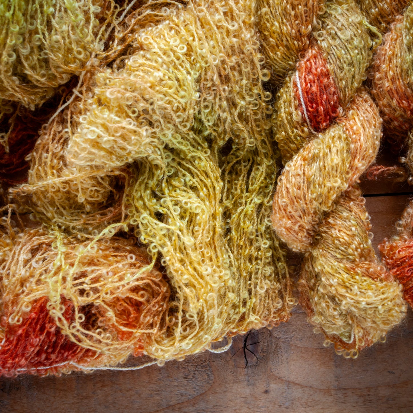Kid Mohair Merino Boucle - Aran / Worsted Weight Hand Dyed Yarn