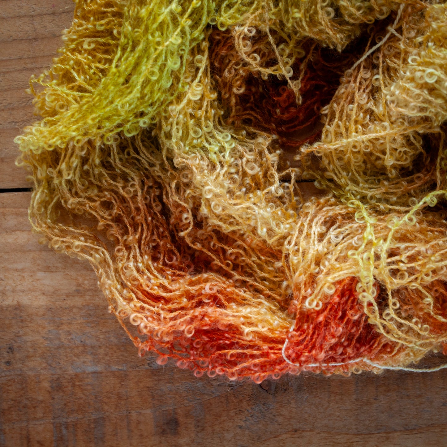 Kid Mohair Merino Boucle - Aran / Worsted Weight Hand Dyed Yarn