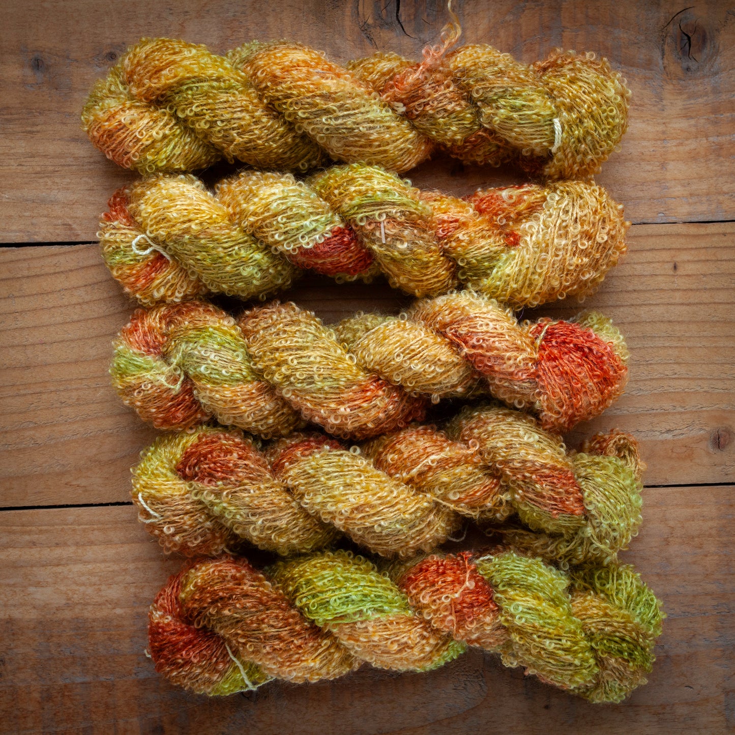 Kid Mohair Merino Boucle - Aran / Worsted Weight Hand Dyed Yarn