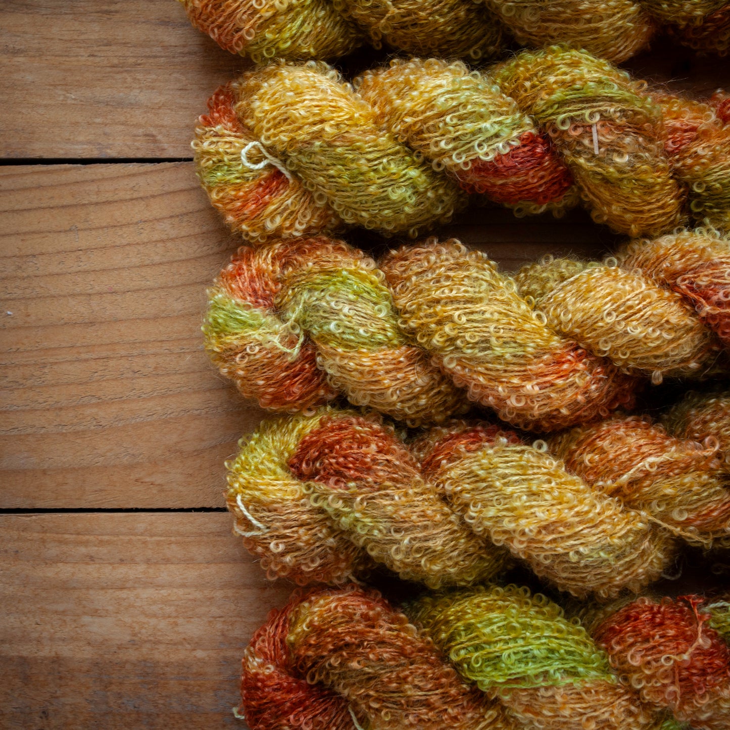 Kid Mohair Merino Boucle - Aran / Worsted Weight Hand Dyed Yarn
