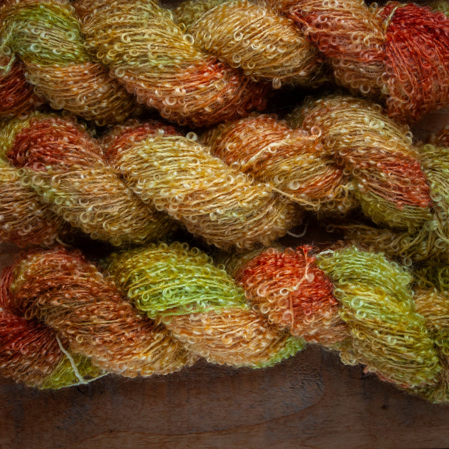 Kid Mohair Merino Boucle - Aran / Worsted Weight Hand Dyed Yarn