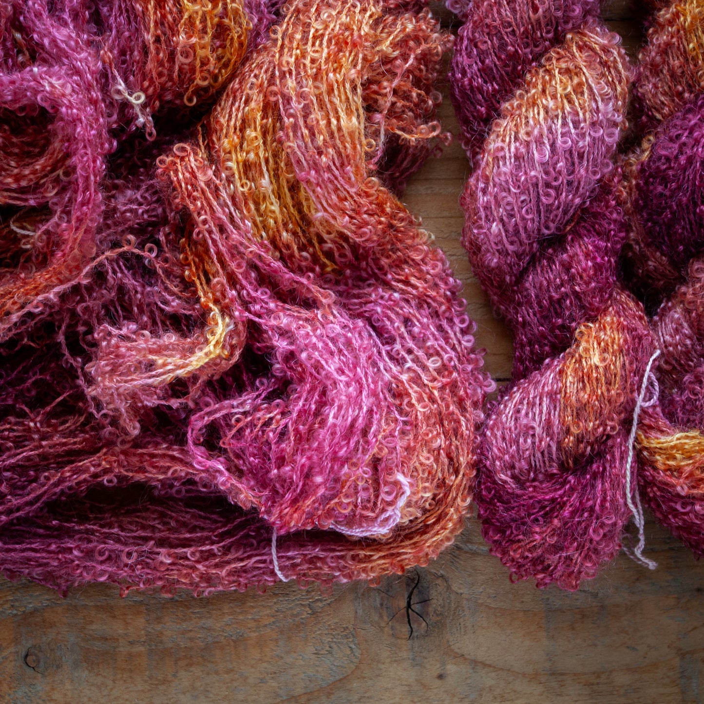 Kid Mohair Merino Boucle - Aran / Worsted Weight Hand Dyed Yarn
