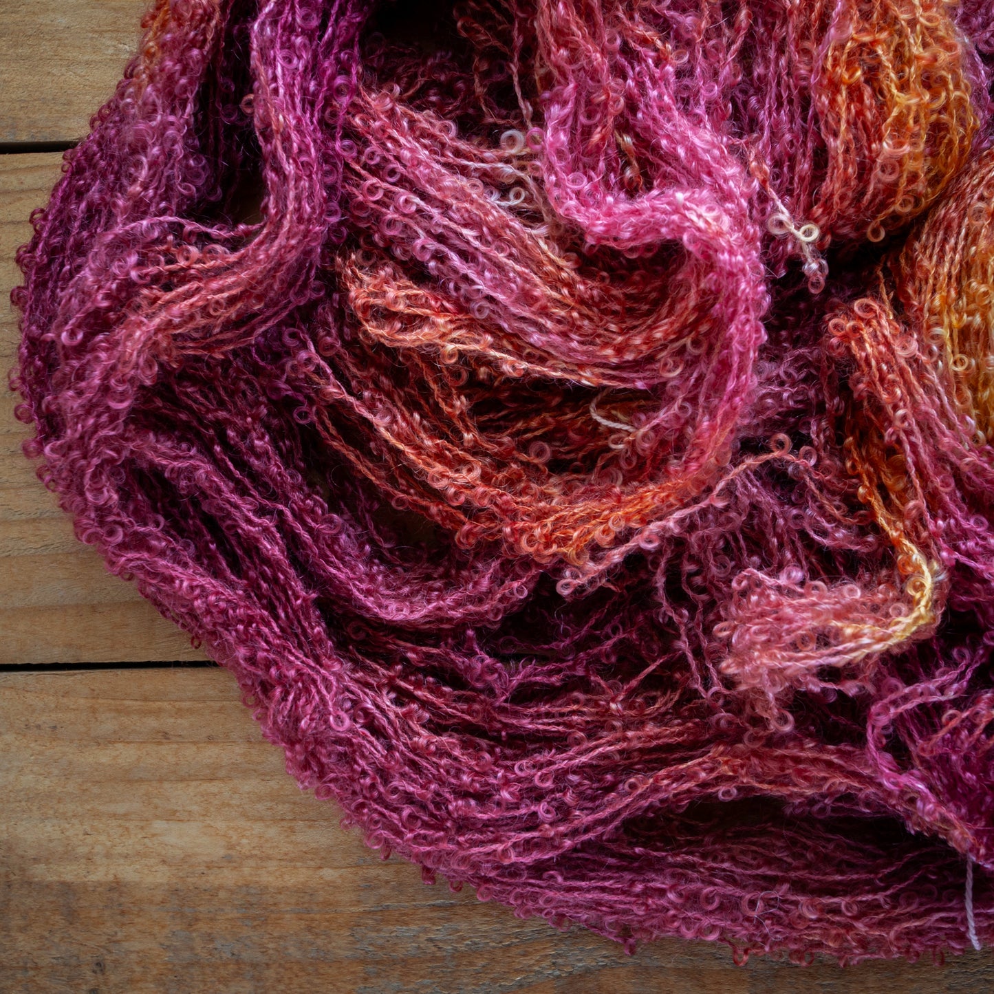Kid Mohair Merino Boucle - Aran / Worsted Weight Hand Dyed Yarn