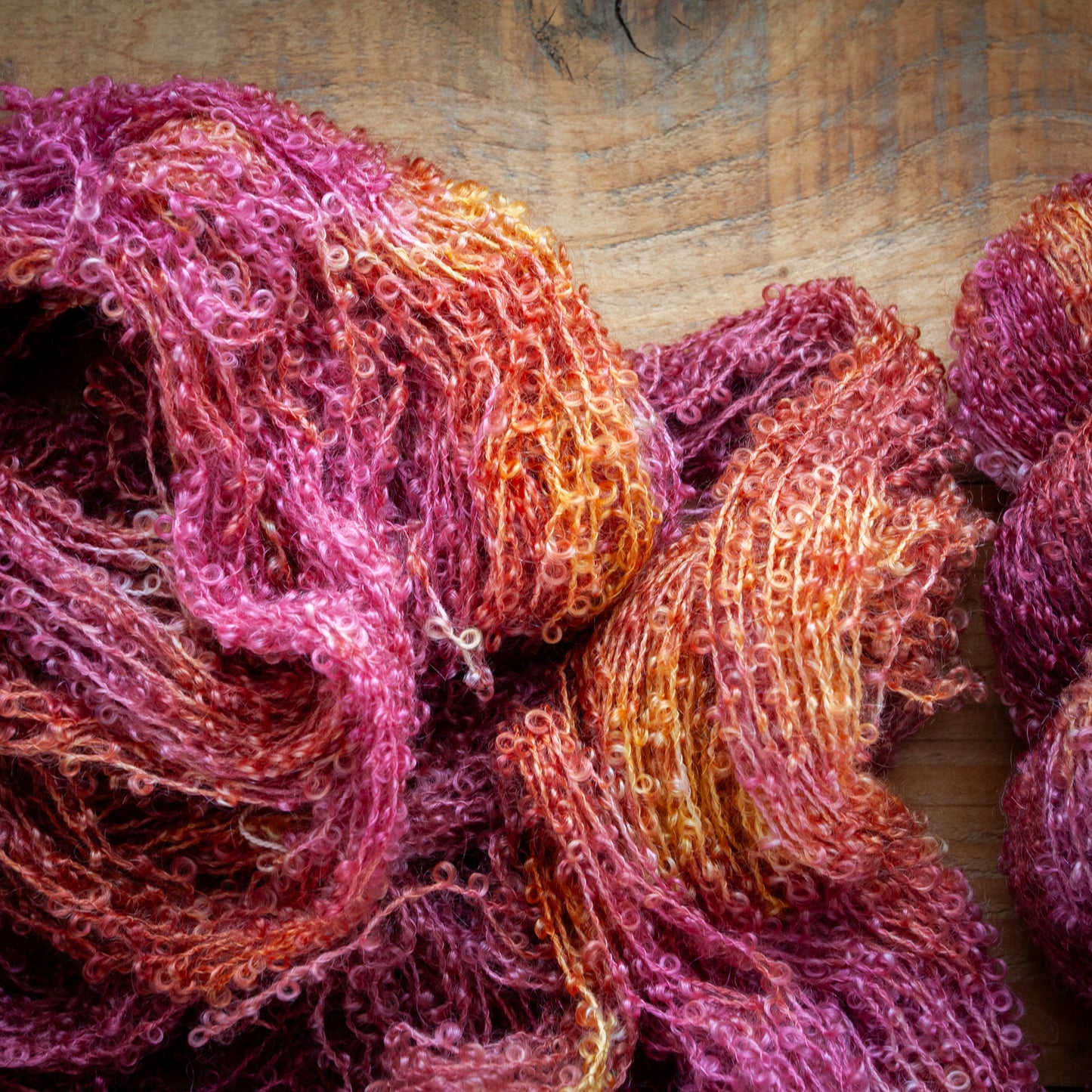 Kid Mohair Merino Boucle - Aran / Worsted Weight Hand Dyed Yarn