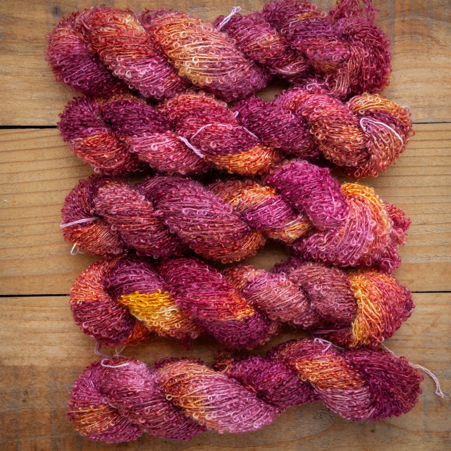 Kid Mohair Merino Boucle - Aran / Worsted Weight Hand Dyed Yarn