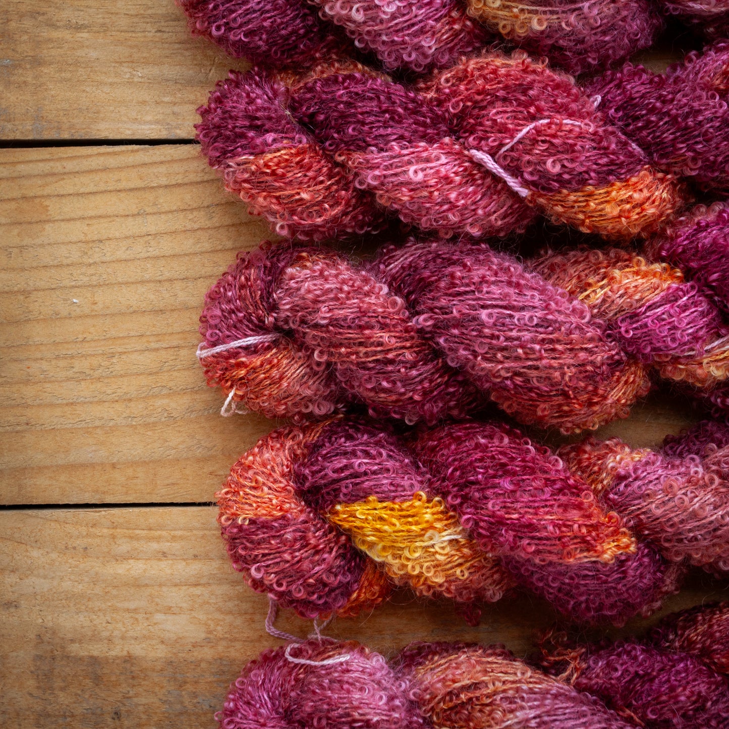 Kid Mohair Merino Boucle - Aran / Worsted Weight Hand Dyed Yarn