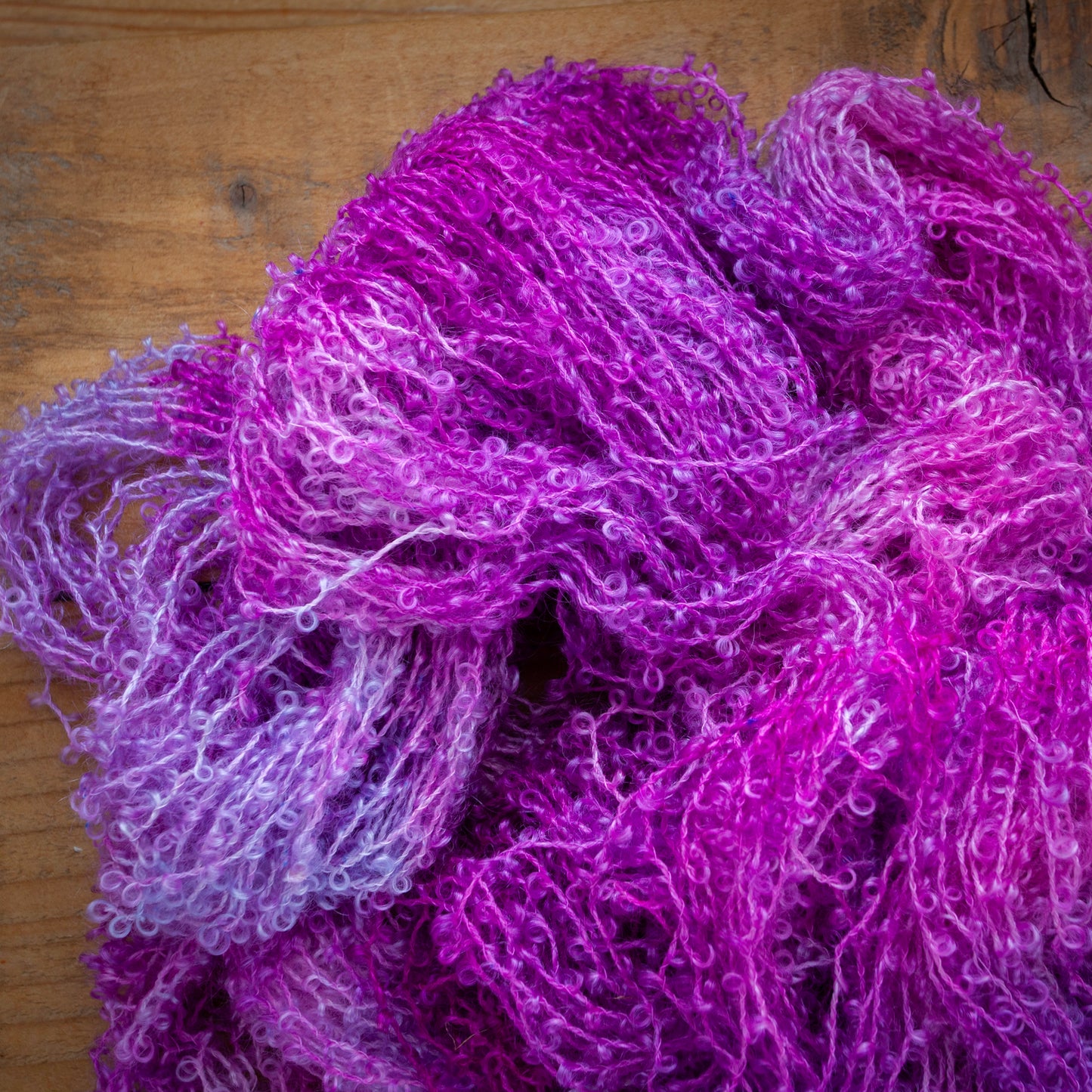 Kid Mohair Merino Boucle - Aran / Worsted Weight Hand Dyed Yarn