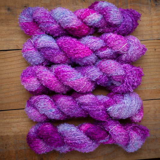 Kid Mohair Merino Boucle - Aran / Worsted Weight Hand Dyed Yarn