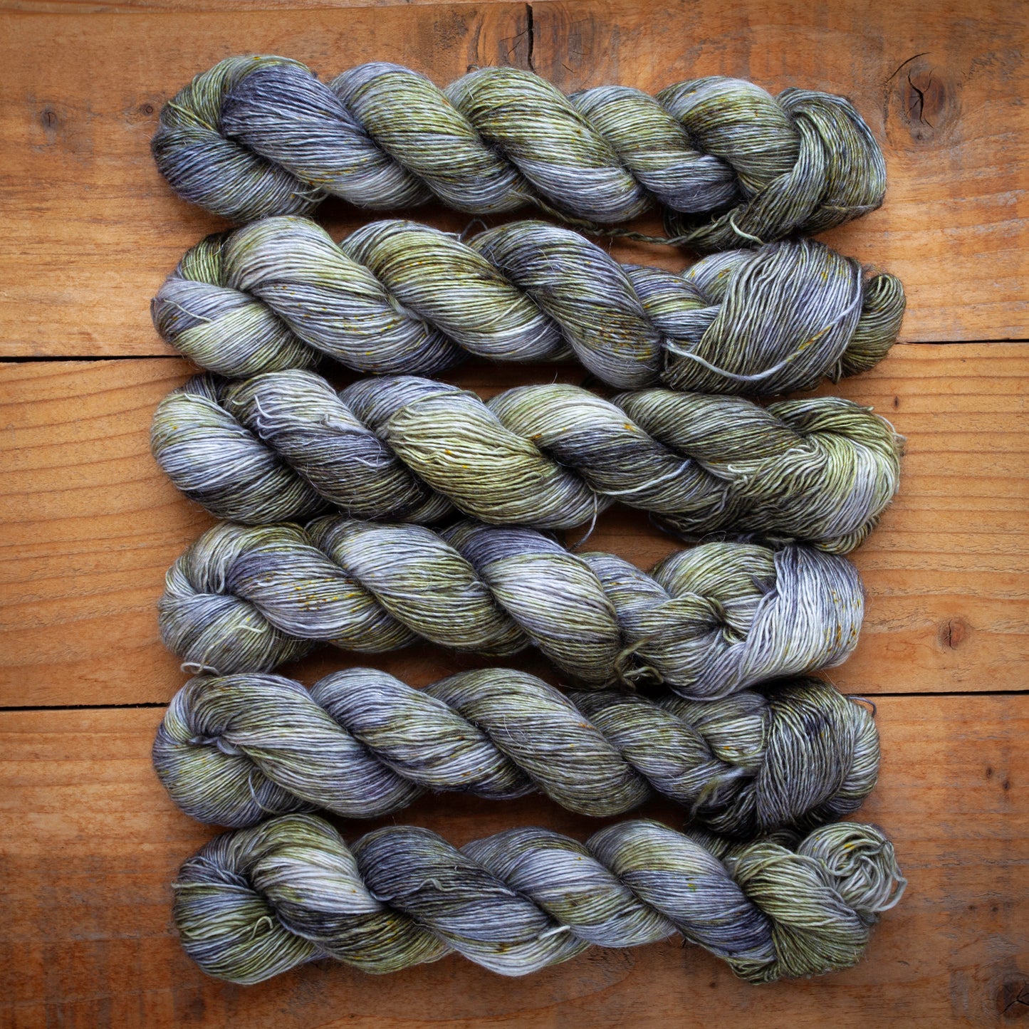 Speckled Merino Linen Viscose - Single Ply - 4ply / Fingering Weight Hand Dyed Yarn - colourway "Forbidden Marshlands"
