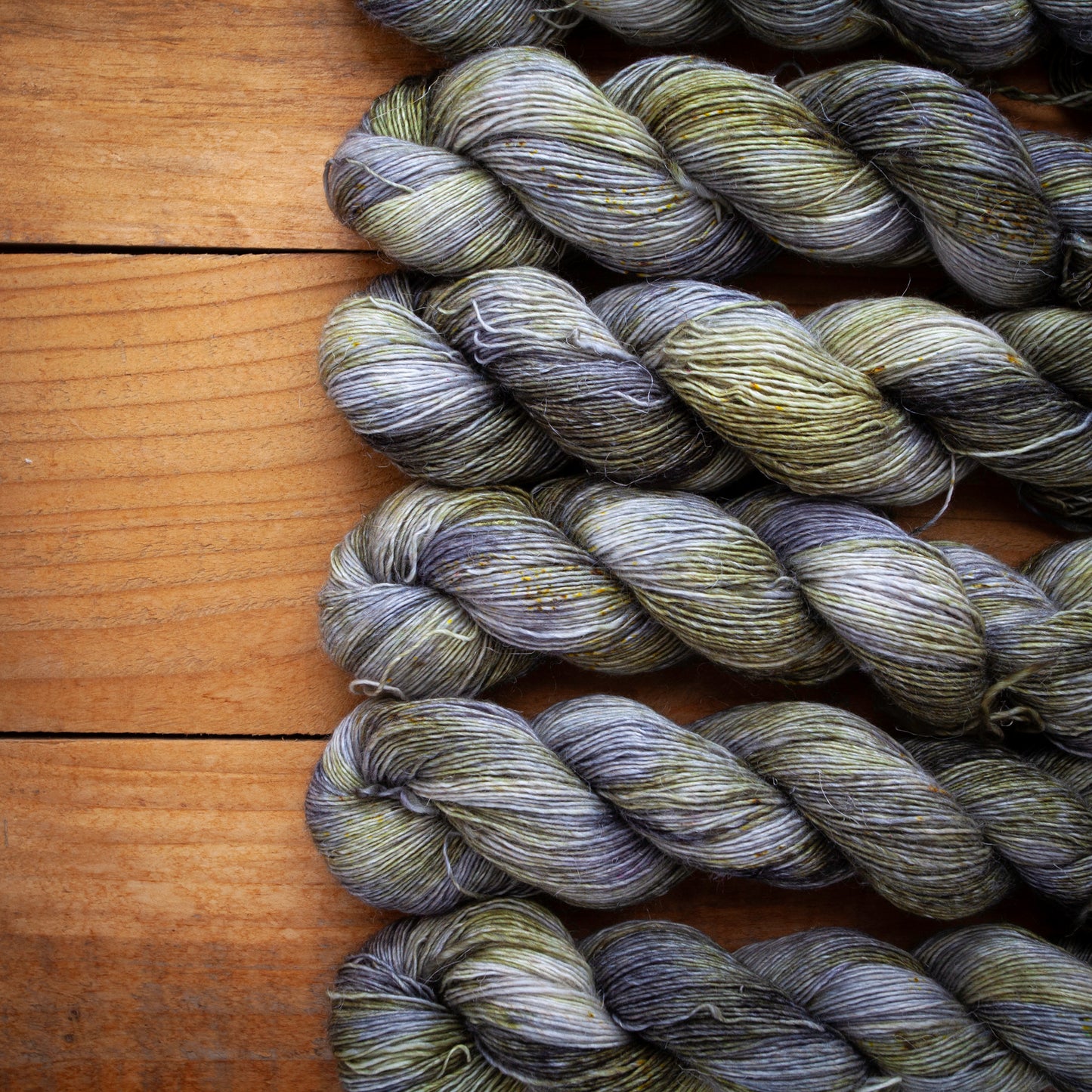 Speckled Merino Linen Viscose - Single Ply - 4ply / Fingering Weight Hand Dyed Yarn - colourway "Forbidden Marshlands"