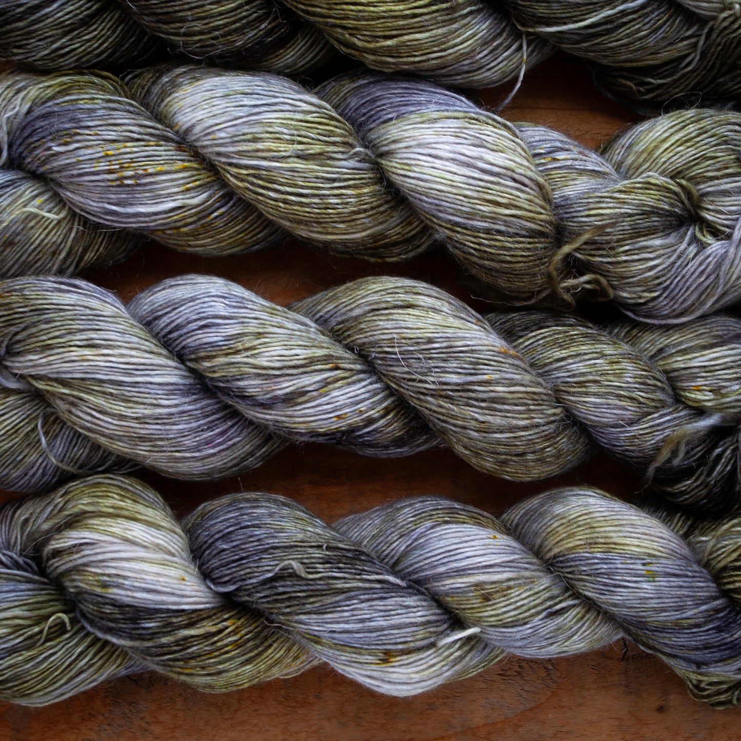 Speckled Merino Linen Viscose - Single Ply - 4ply / Fingering Weight Hand Dyed Yarn - colourway "Forbidden Marshlands"