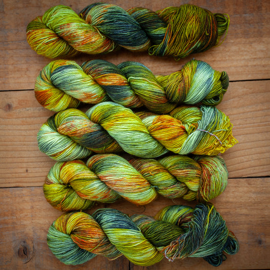 Superwash Bluefaced Leicester (BFL)/Nylon High Twist 4ply hand dyed yarn - sock weight - Ready to Ship